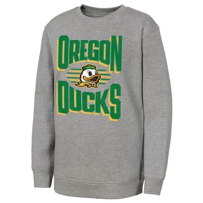 Oregon Ducks Outerstuff Youth Jet Stream Sweatshirt - Gray