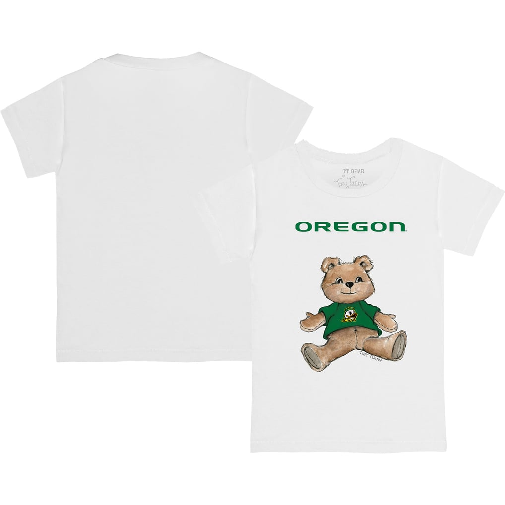 Oregon Ducks Tiny Turnip Youth Teddy Bear T-Shirt - White