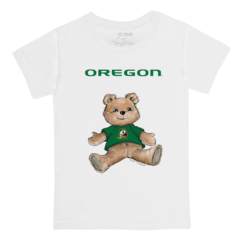 Oregon Ducks Tiny Turnip Youth Teddy Bear T-Shirt - White