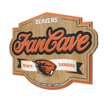 Oregon State Beavers Fanpoint 12.5" x 17" Fan Cave Sign
