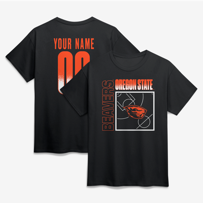 Oregon State Beavers Big & Tall Home Court Pop Personalized Any Name & Number T-Shirt - Black