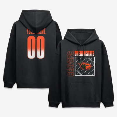 Oregon State Beavers Big & Tall Home Field Pop Personalized Any Name & Number Hoodie - Black