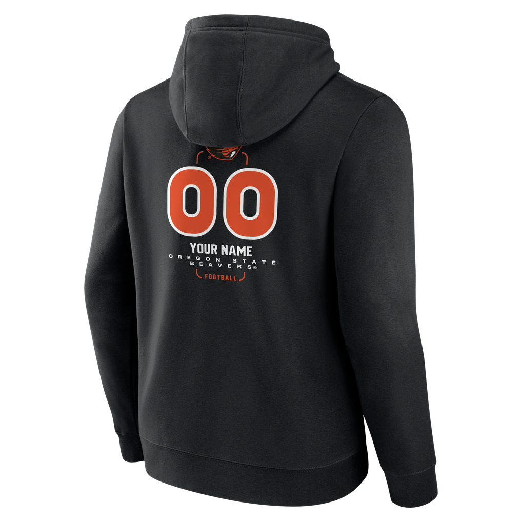 Oregon State Beavers Personalized Name & Number Midfielder Pullover Hoodie - Black