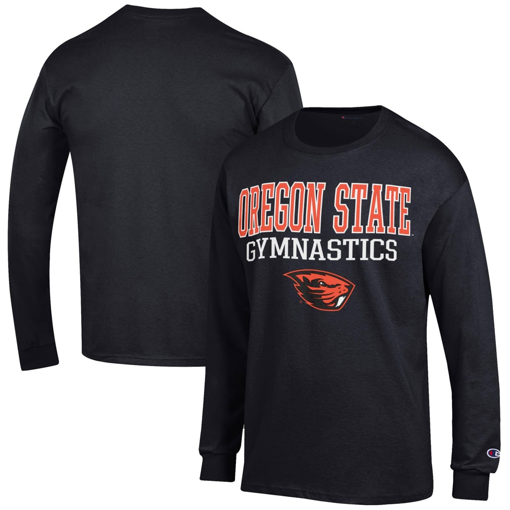  Oregon State Beavers Champion Gymnastics Stack Long Sleeve T-Shirt - Black