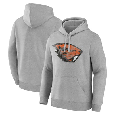  Oregon State Beavers Logo Athletic Primary Logo Fleece Pullover Hoodie - Heather Gray