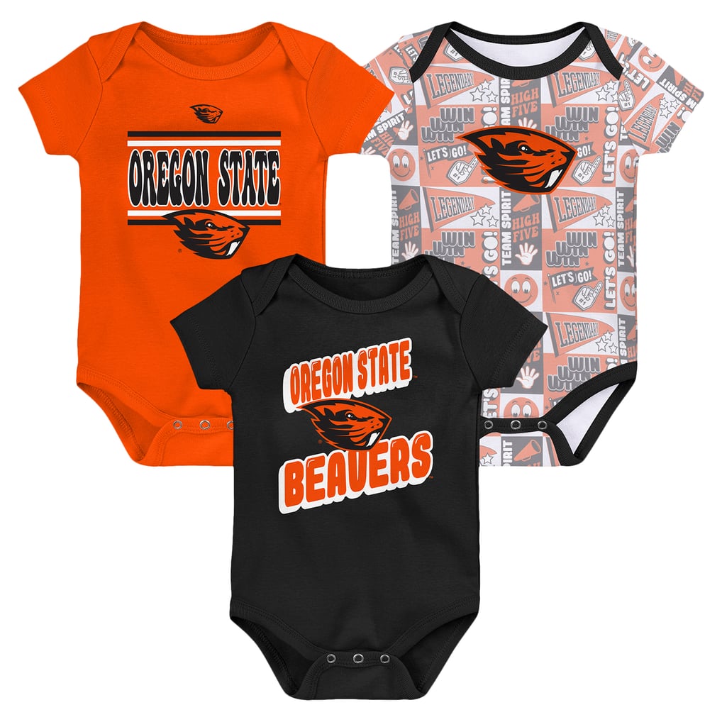 Oregon State Beavers Newborn Sunday Comics 3-Pack Bodysuit Set - Black
