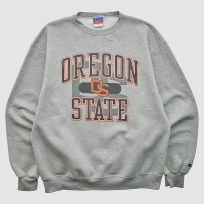 Oregon State Beavers Champion 2000s Pullover Sweatshirt - Heather Gray - M by Fanatics Real Vintage