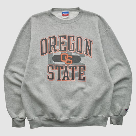 Oregon State Beavers Champion 2000s Pullover Sweatshirt - Heather Gray - M by Fanatics Real Vintage