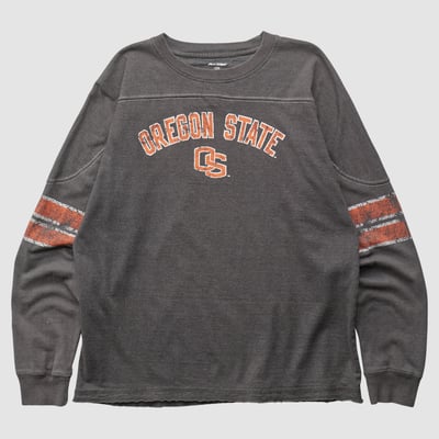 Oregon State Beavers Pro Edge 2010s Long Sleeve T-shirt - Charcoal - XL by Fanatics Real Vintage