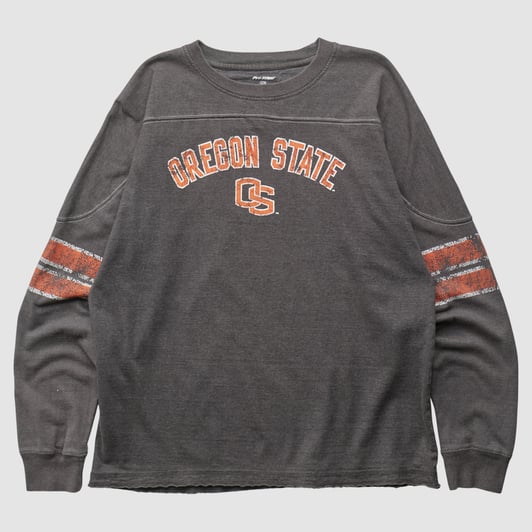 Oregon State Beavers Pro Edge 2010s Long Sleeve T-shirt - Charcoal - XL by Fanatics Real Vintage