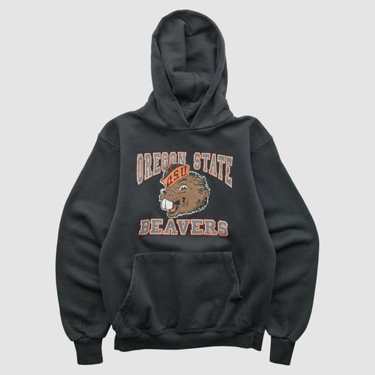 Oregon State Beavers Soffe 2000s Hooded Pullover Sweatshirt - Black - Yth L by Fanatics Real Vintage