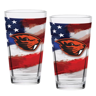 Oregon State Beavers  Two-Pack 16oz. Americana Pint Glass Set