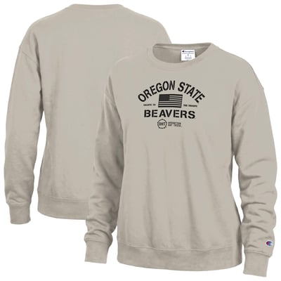 Oregon State Beavers Champion Women's Operation Hat Trick Powerblend Sweatshirt - Tan