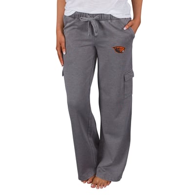 Oregon State Beavers Concepts Sport Women's Trackside Wide Leg Cargo Pants - Charcoal