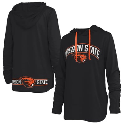 Oregon State Beavers Pressbox Women's Allie Long Sleeve Hooded T-Shirt - Black
