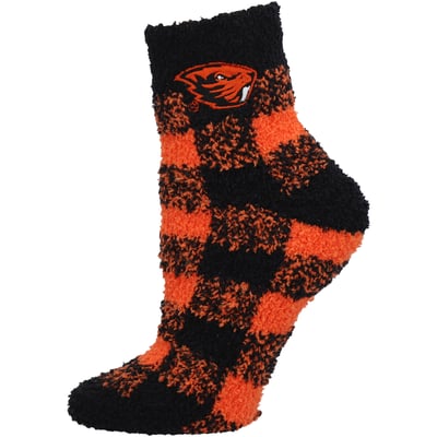 Oregon State Beavers ZooZatz Women's Fuzzy Buffalo Check Crew Socks