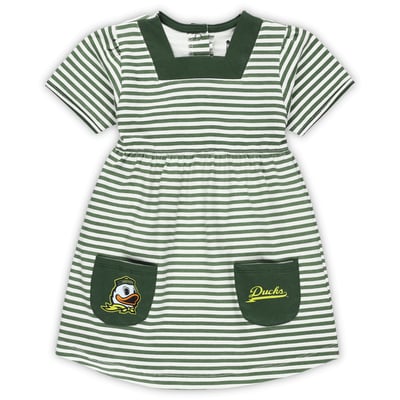 Oregon Girls Toddler Square Neck Striped Dress - Green