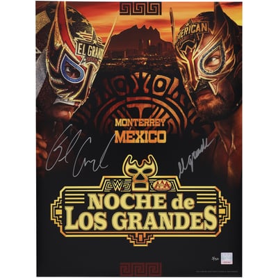 El Grande Americano & Original El Grande Americano WWE Autographed Fanatics Authentic 18" x 24" AAA Noche De Los Grandes Event Poster Art Photograph - Limited Edition of 50
