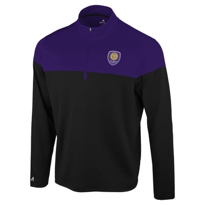 Orlando City SC Antigua Hinder Quarter-Zip Pullover - Black/Purple