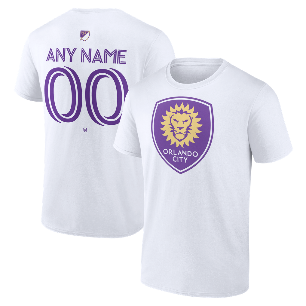 Orlando City SC Authentic Stack Personalized Any Name & Number T-Shirt - White
