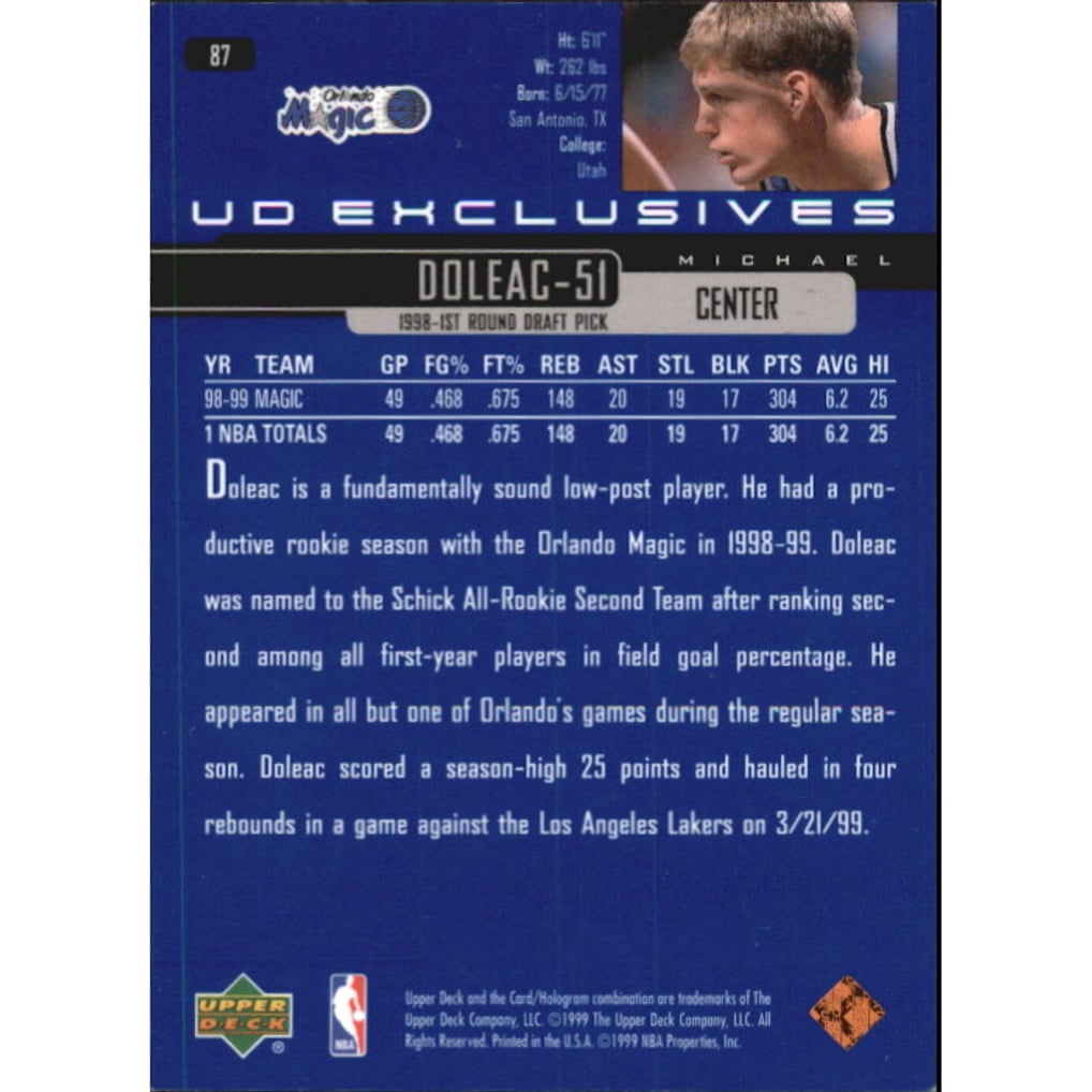 1999-00 Upper Deck Bronze #87 Michael Doleac