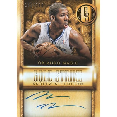 2013-14 Panini Gold Standard Gold Strike Signatures #46 Andrew Nicholson/299