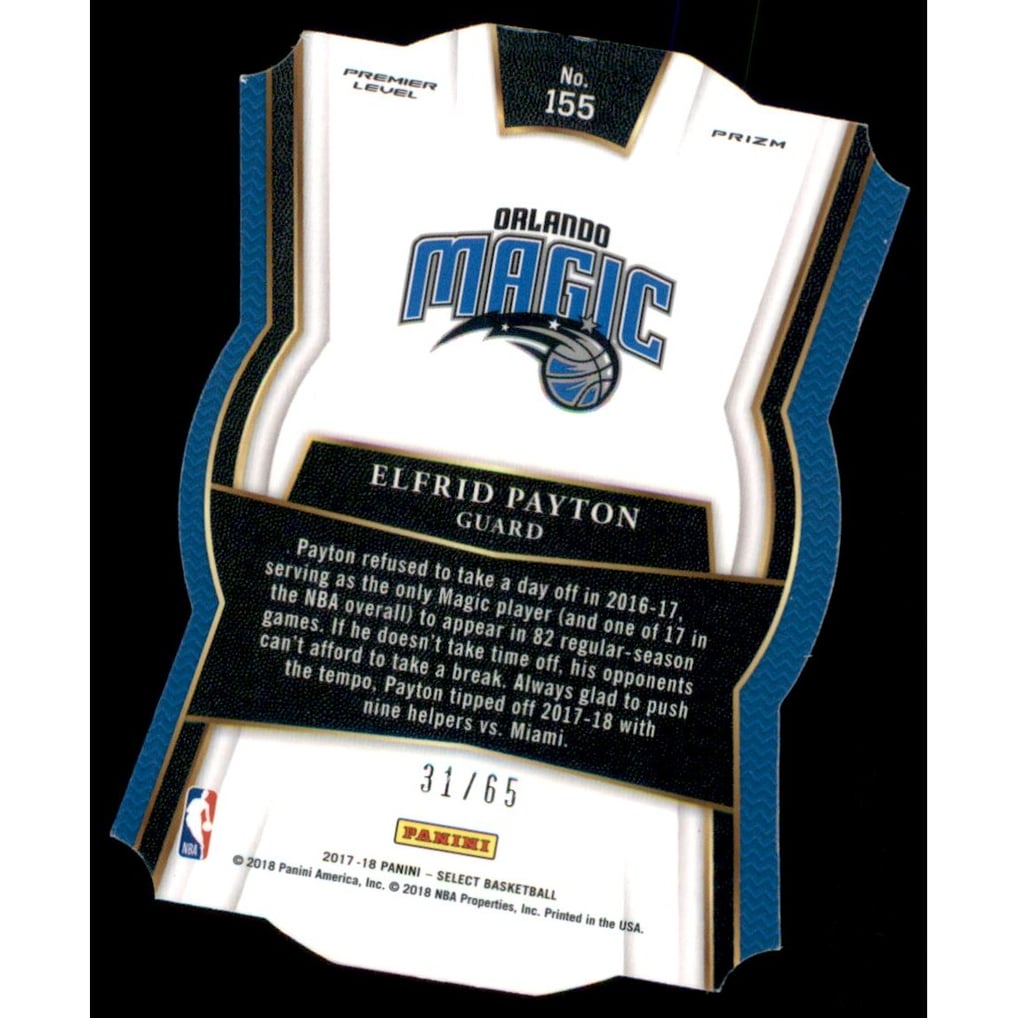 2017-18 Select Prizms Die Cut Neon Green #155 Elfrid Payton