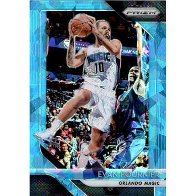 2018-19 Panini Prizm Prizms Blue Ice #139 Evan Fournier