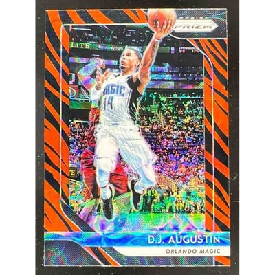 2018-19 Panini Prizm Prizms Choice Tiger Stripe #129 D.J. Augustin