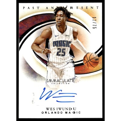 2019-20 Immaculate Collection Past and Present Signatures #35 Wes Iwundu