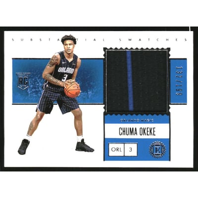 2019-20 Panini Encased Substantial Swatches Rookies #11 Chuma Okeke