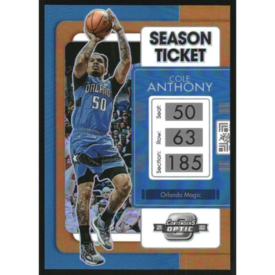 2021-22 Panini Contenders Optic Orange #65 Cole Anthony