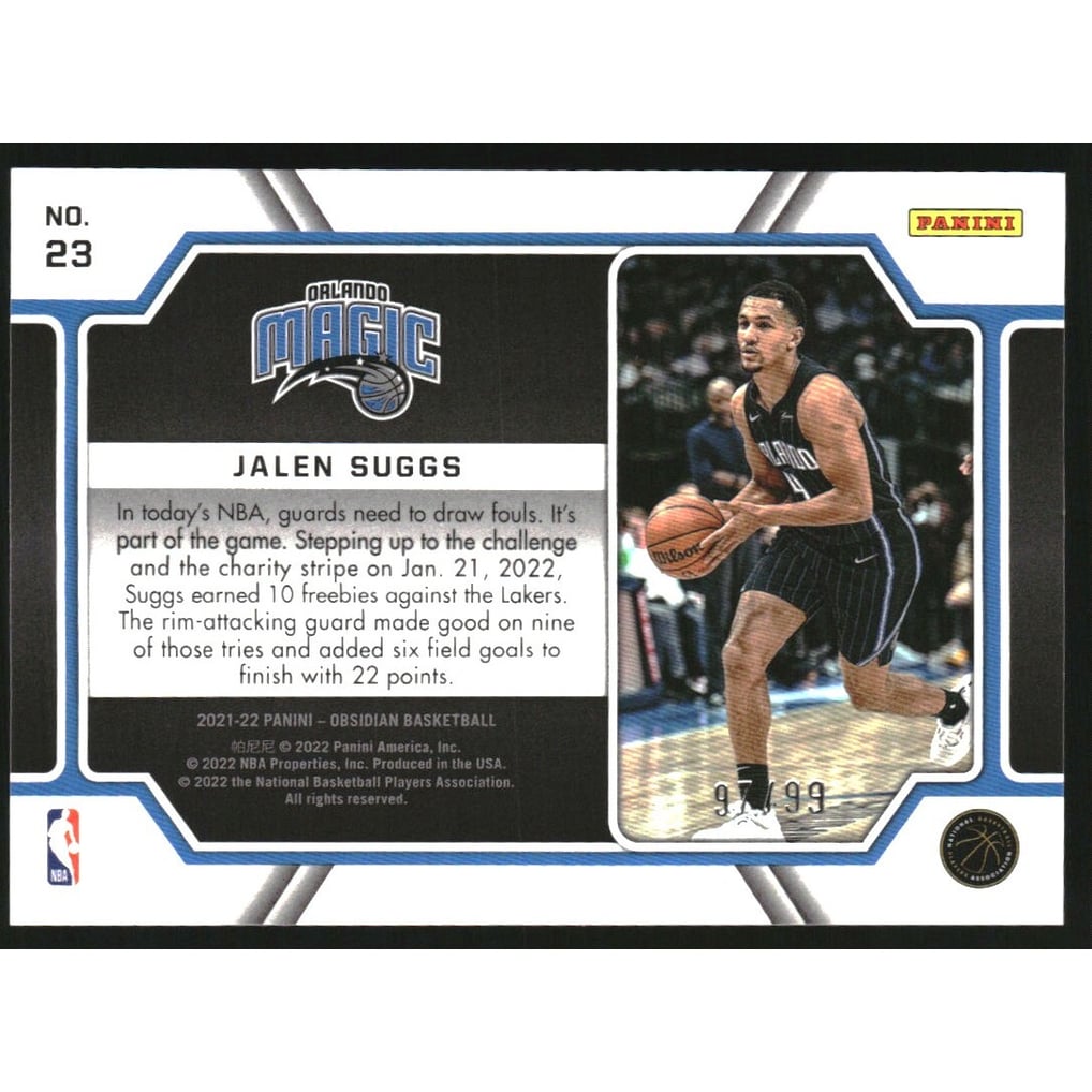 2021-22 Panini Obsidian Pitch Black #23 Jalen Suggs