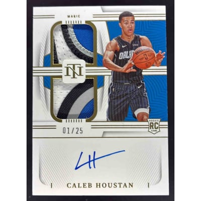 2022-23 National Treasures Rookie Materials Dual Prime Caleb Houstan RC Auto /25
