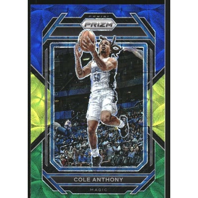 2022-23 Panini Prizm Prizms Choice Blue Yellow and Green #180 Cole Anthony