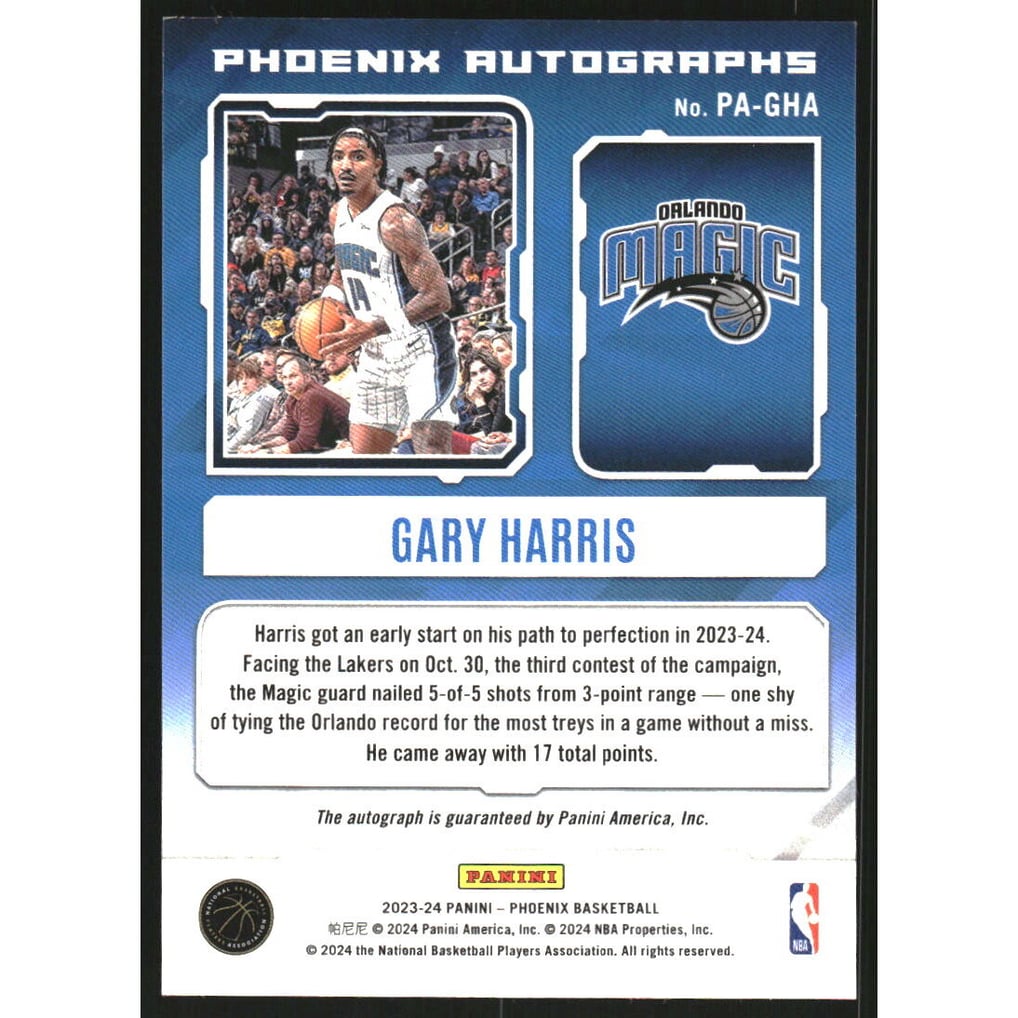 2023-24 Panini Phoenix Autographs #2 Gary Harris