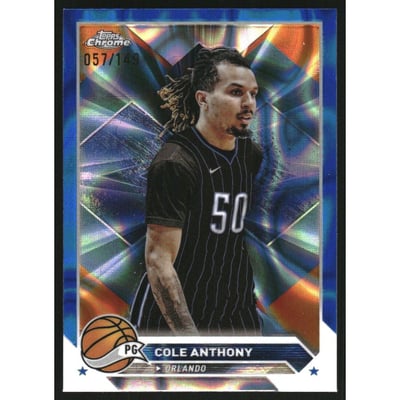 2023-24 Topps Chrome Blue Lava Refractors #62 Cole Anthony