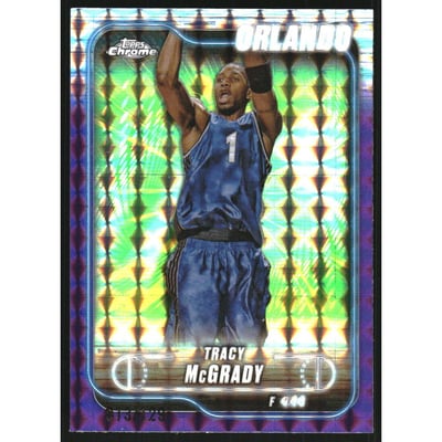 2024-25 Topps Chrome Purple Geometric Refractors #42 Tracy McGrady