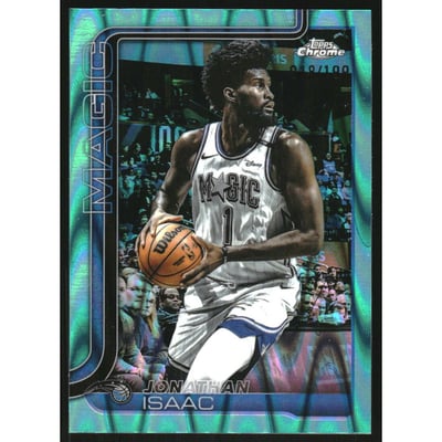 2025-26 Topps Chrome RayWave Aqua Refractors #167 Jonathan Isaac