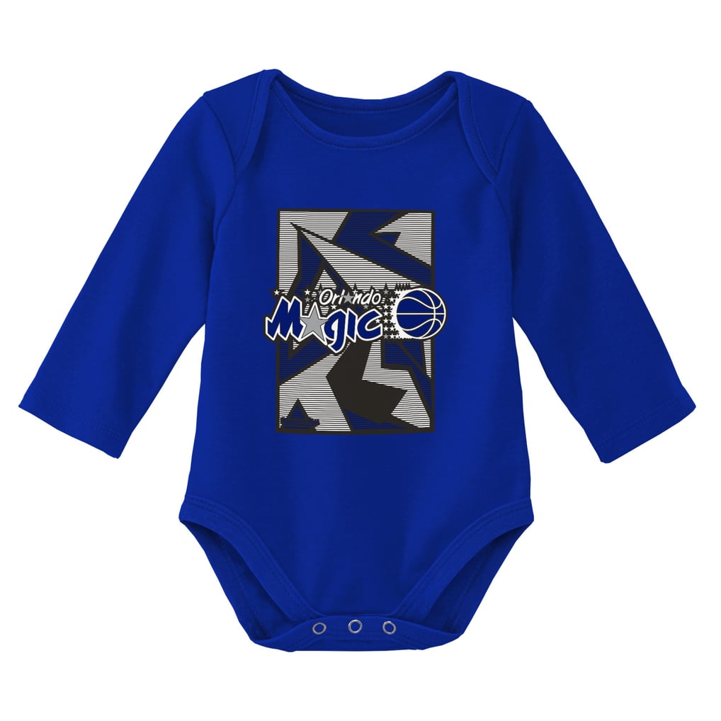 Orlando Magic Mitchell & Ness Infant Hardwood Classics Bodysuits & Cuffed Knit Hat Set - Black/Blue