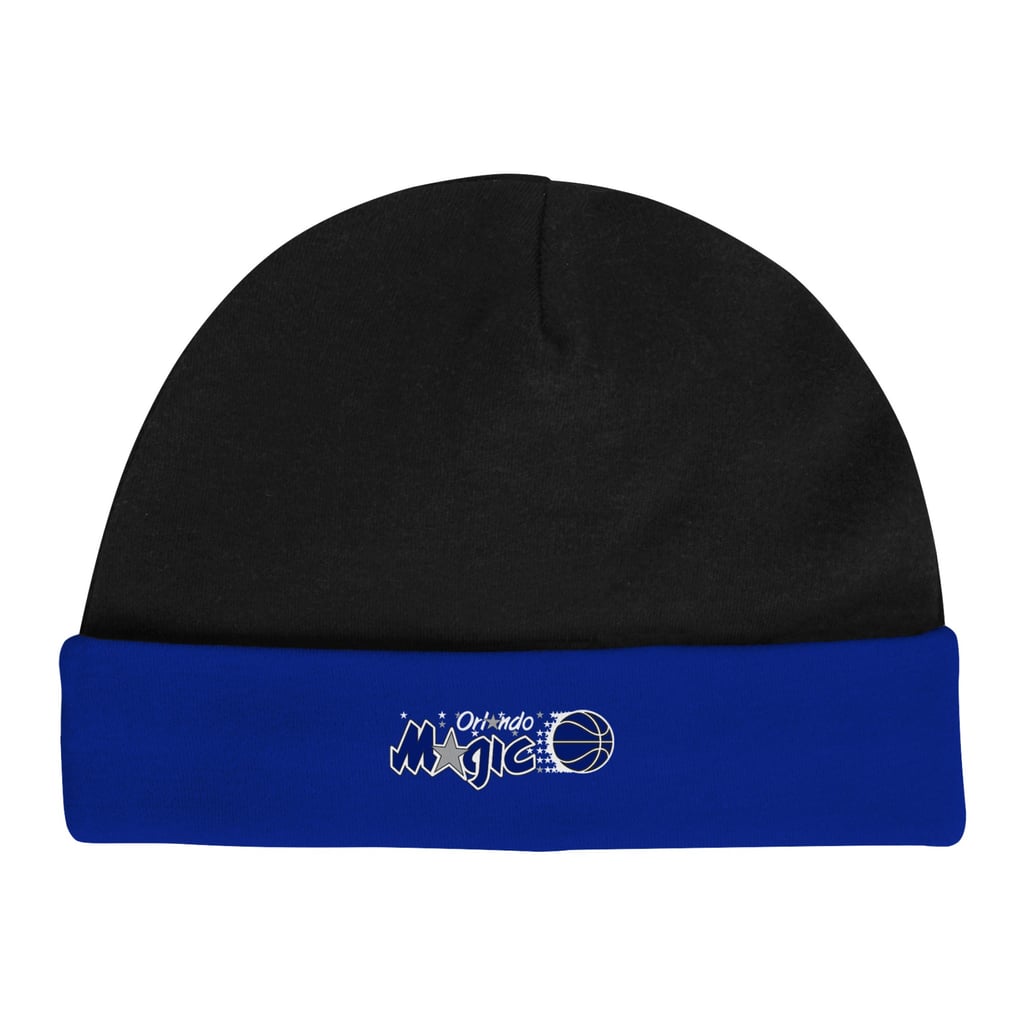 Orlando Magic Mitchell & Ness Infant Hardwood Classics Bodysuits & Cuffed Knit Hat Set - Black/Blue