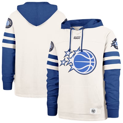  Orlando Magic '47 Split Zone Cornerback Duo Fleece Hoodie - Cream/Blue