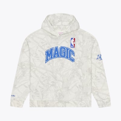  Orlando Magic Mitchell & Ness Ghosted Fleece Hoodie - White