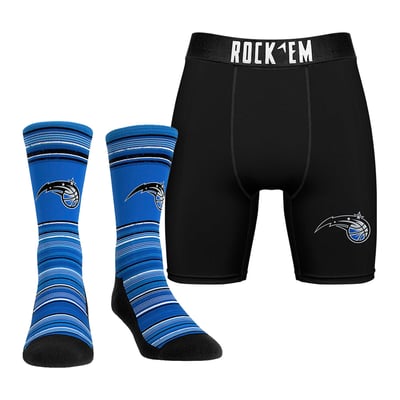  Orlando Magic Rock Em Primary Crew Socks & Boxer Briefs Combo Pack