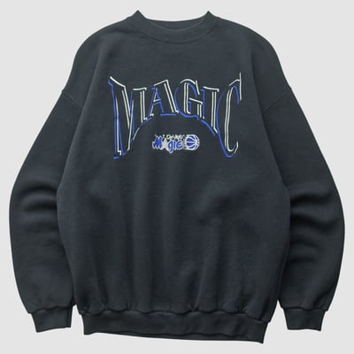 Orlando Magic Logo 7 90s Pullover Sweatshirt - Black - M by Fanatics Real Vintage