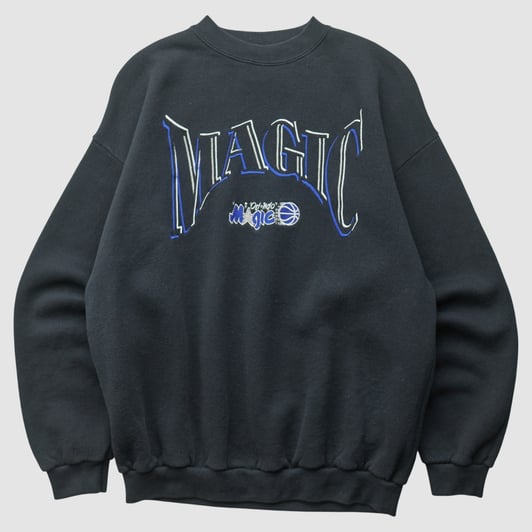 Orlando Magic Logo 7 90s Pullover Sweatshirt - Black - M by Fanatics Real Vintage