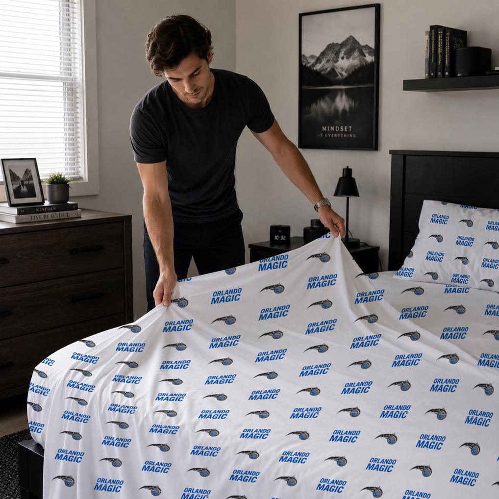 Orlando Magic Pegasus Four-Piece Queen Sheet Set
