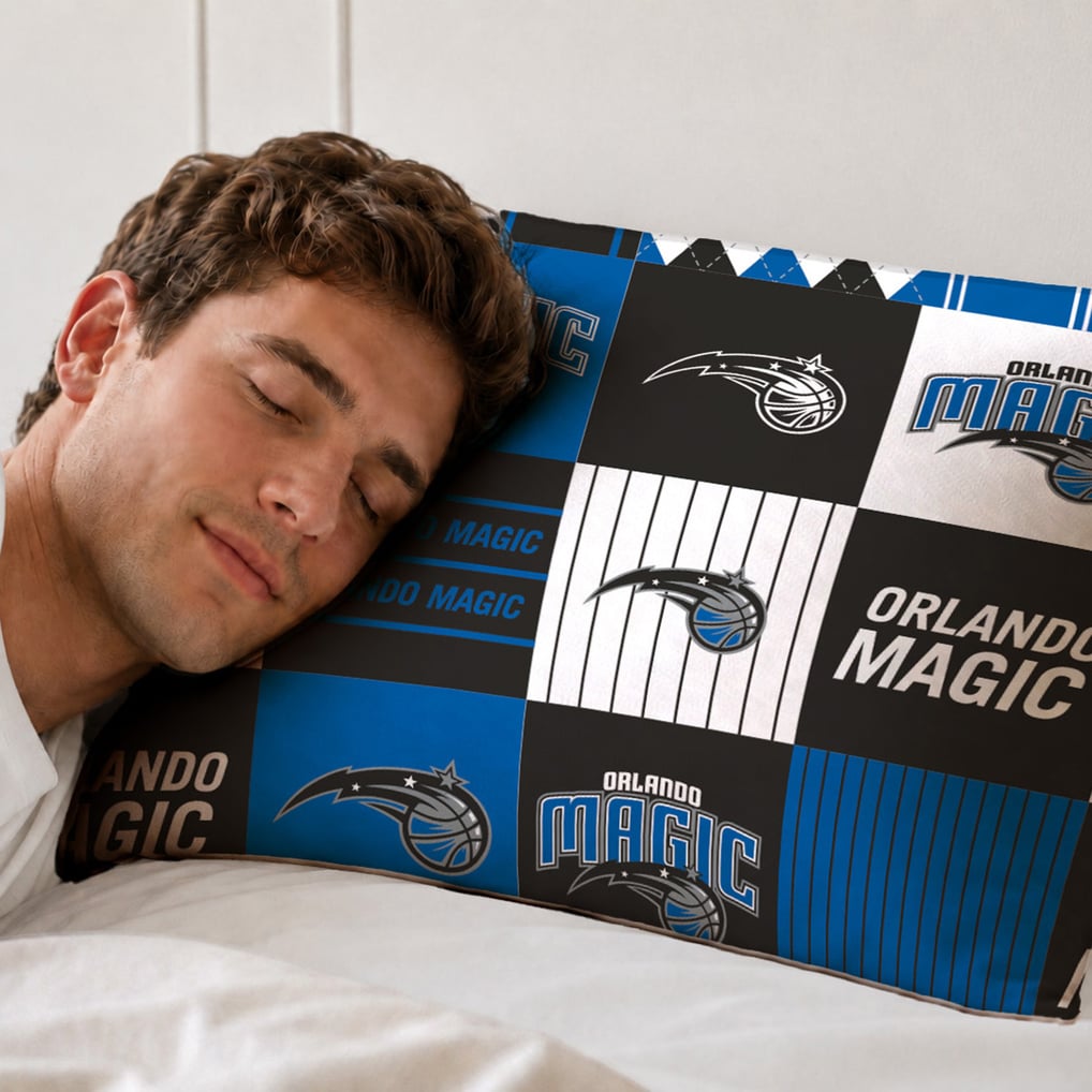 Orlando Magic Pegasus Patchwork Plaid Three-Piece Full/Queen Bed in a Bag Set