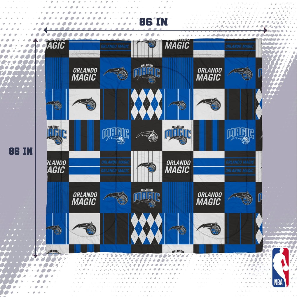 Orlando Magic Pegasus Patchwork Plaid Three-Piece Full/Queen Bed in a Bag Set