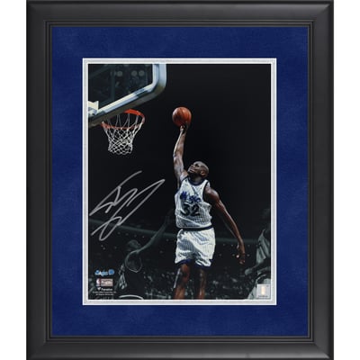 Shaquille O'Neal Orlando Magic Autographed Fanatics Authentic Framed 11" x 14" Dunk vs Mavericks Spotlight Photograph 